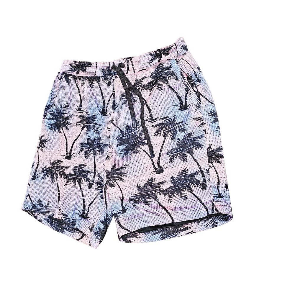 Fashion Nova Men‎ Shorts men's size Large jersey palm print pink blue